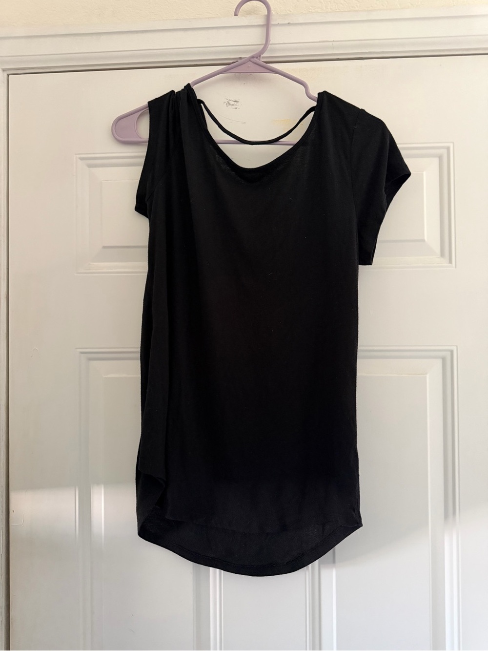 Mossimo Supply Co. Black Asymmetrical Short Sleeve Dress